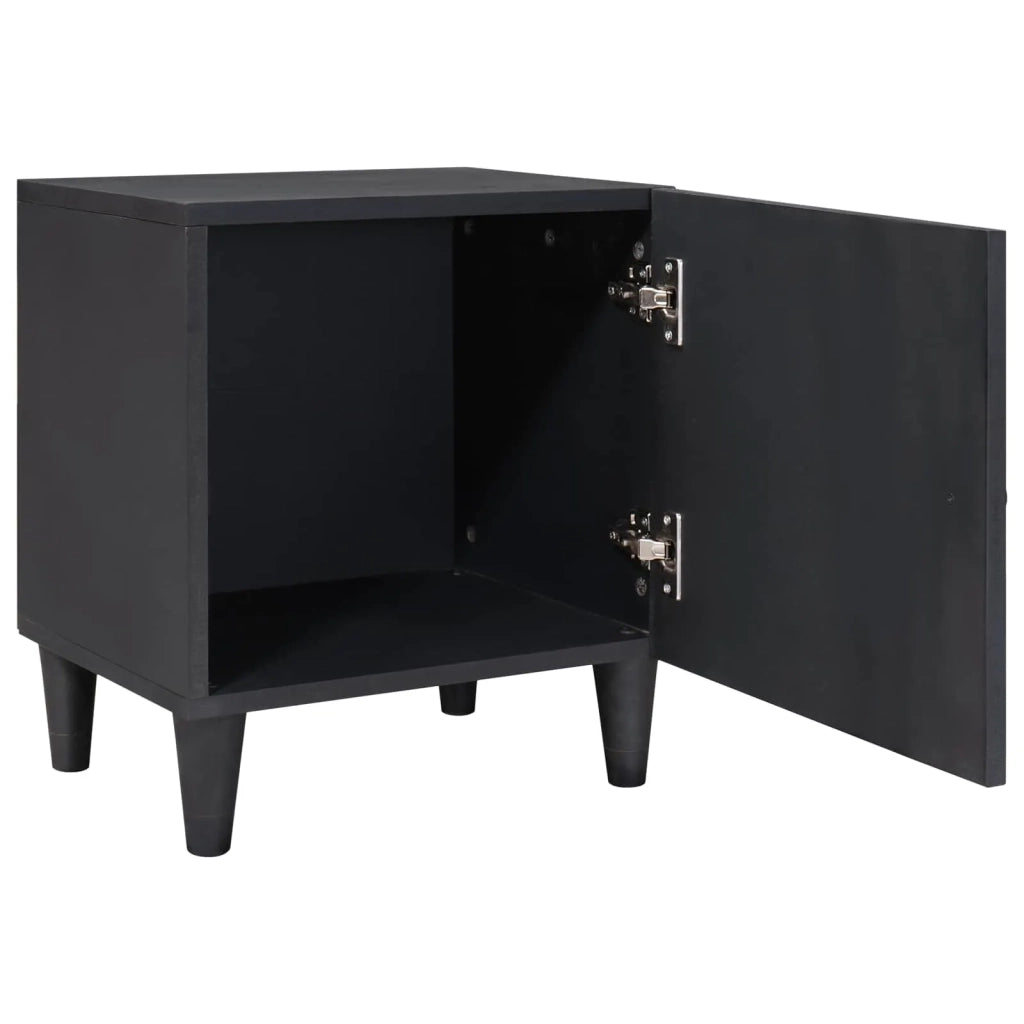 Comodino con porta 2 pcs Nero 40 x 33 x 46 cm