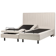 Letto Tessuto Beige chiaro Elettrico Regolabile con Telecomando 180 x 200 cm