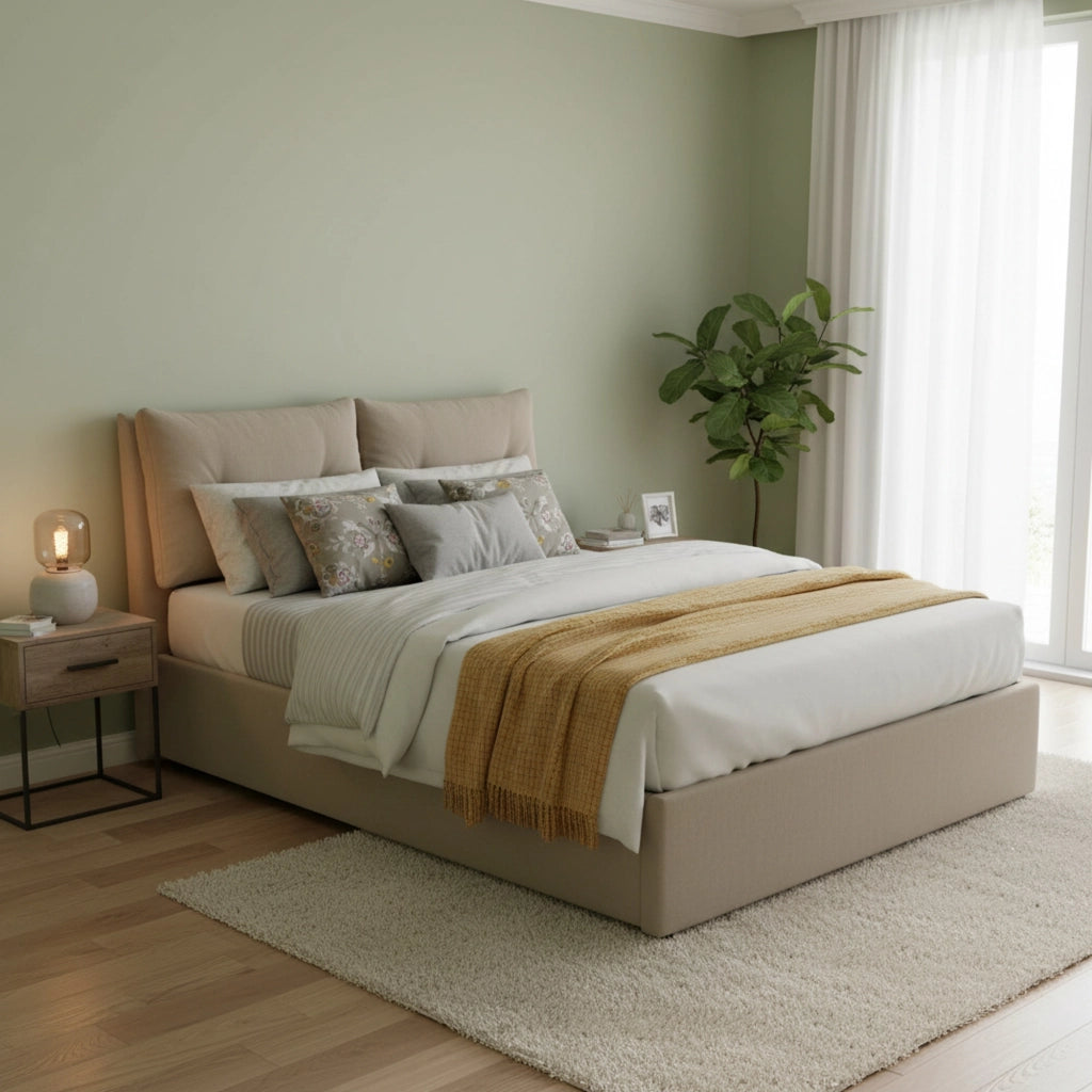 Letto Matrimoniale Aylyn, Letto Matrimoniale Materasso Incluso Made in Italy, Grigio