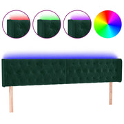 Testiera | Testata a LED Verde Scuro 203x16x78/88 cm in Velluto