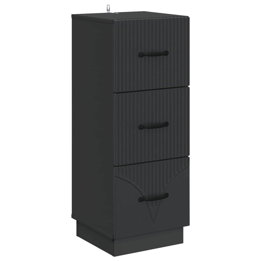 Mobile con Cassetti 33 x 34,5 x 87 cm Legno ingegnerizzato Nero 895306