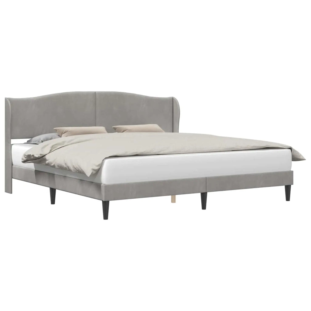 Struttura del letto Grigio Chiaro 200 x 200 cm Velluto 42027941