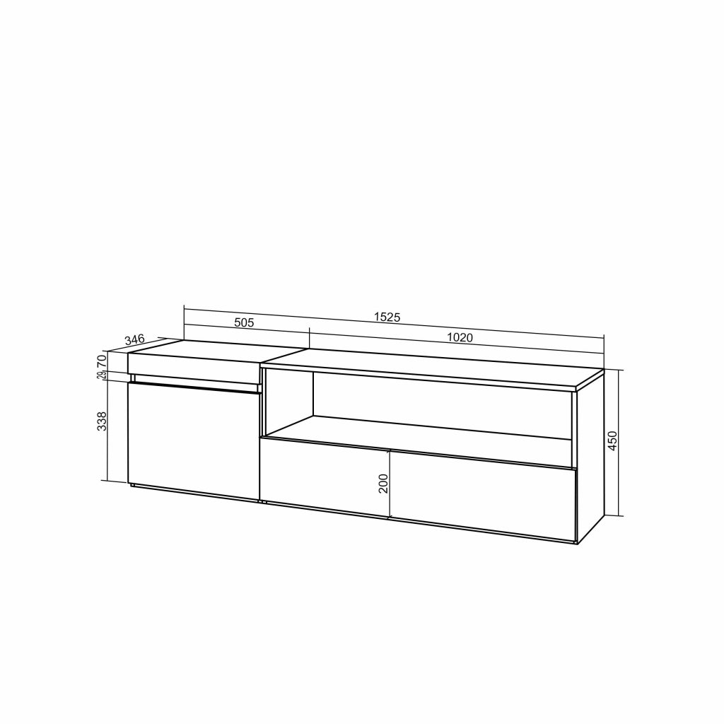 Mobile TV Soggiorno, 150x35x45cm, Per TV fino a 65", Mobile Soggiorno, colore Rovere RF3295
