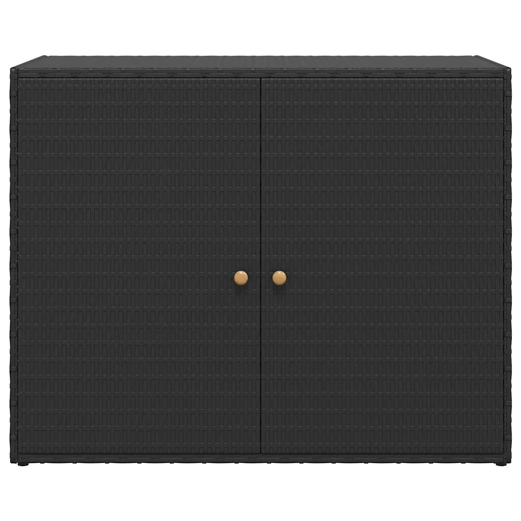 Mobiletto da giardino nero 100x55,5x80 cm in polyrattan 319868