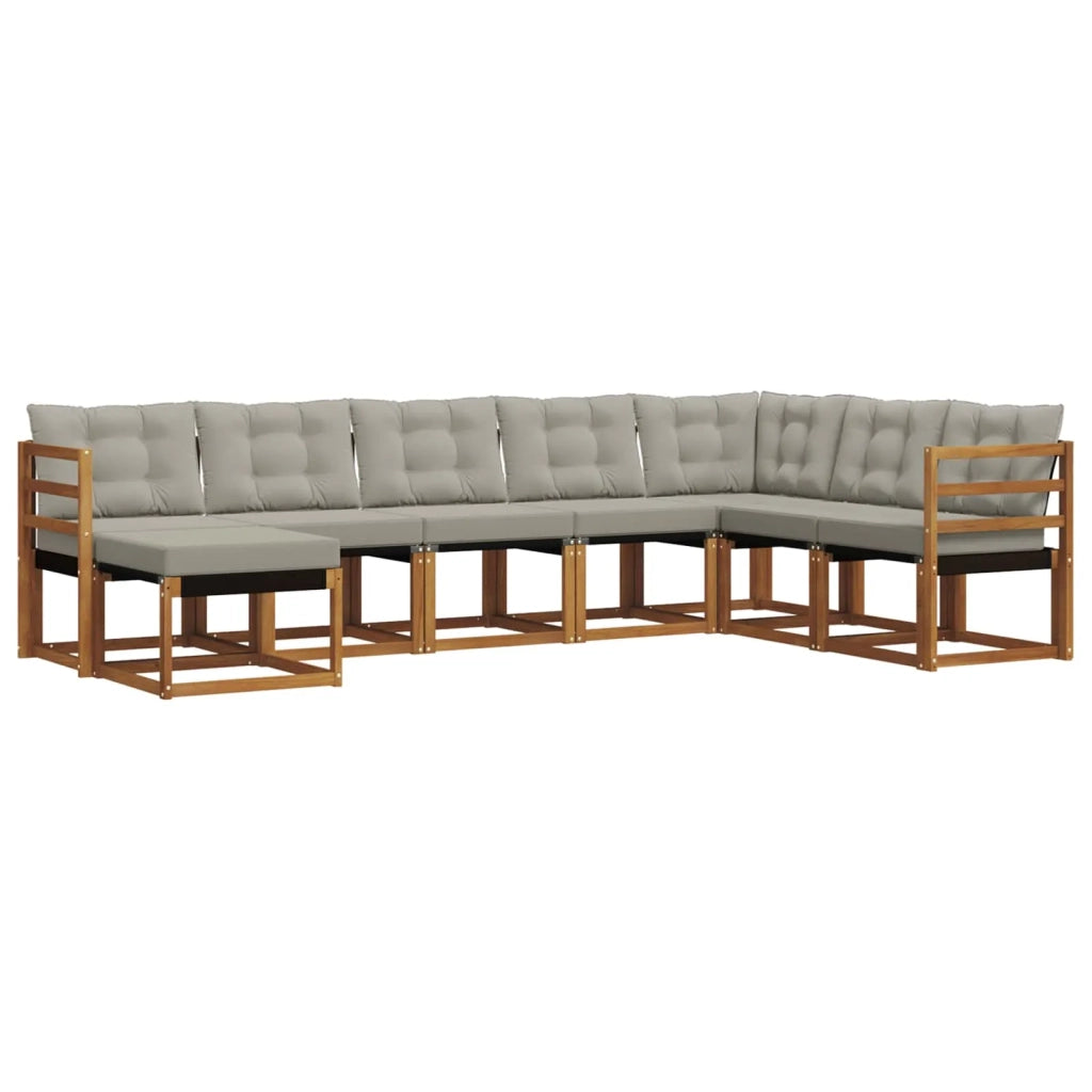 Set di divani da esterno 8 pcs Grigio Naturale e Chiaro 3368942