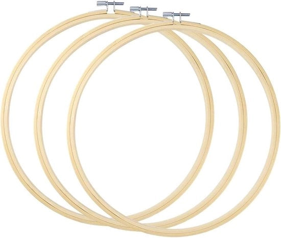 Cerchio da cucire 20 cm - Fili da cucire a forma di cerchio rotondo - 3 pezzi - Bambù