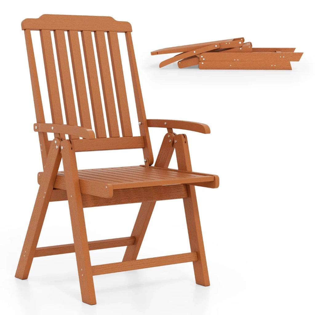 Sedia pieghevole da giardino 55 x 63 x 101 cm resistente ed ergonomica stile contemporaneo HDPE marrone 20_0011167