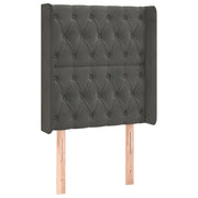 Testiera | Testata ad Orecchio Grigio Scuro 83x16x118/128 cm in Velluto