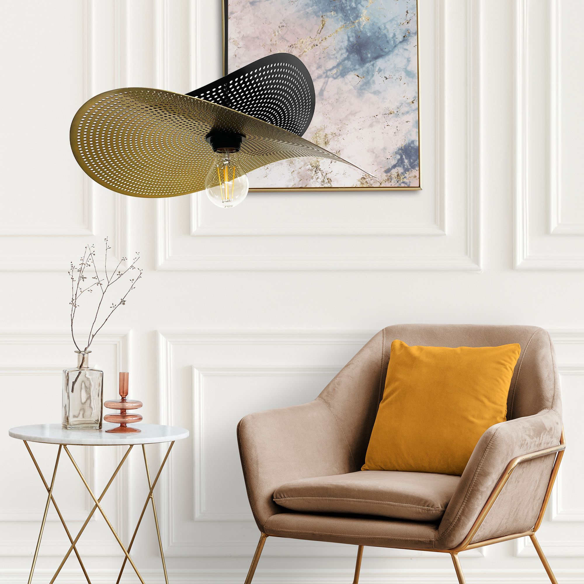 Lampada Da Soffitto APP1471-1CP Black/gold