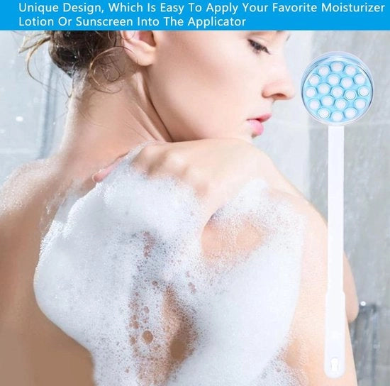 Applicatore di Lotion per la Schiena - Massaggiatore per il Corpo - Strumento di Massaggio in Acciaio Lungo.