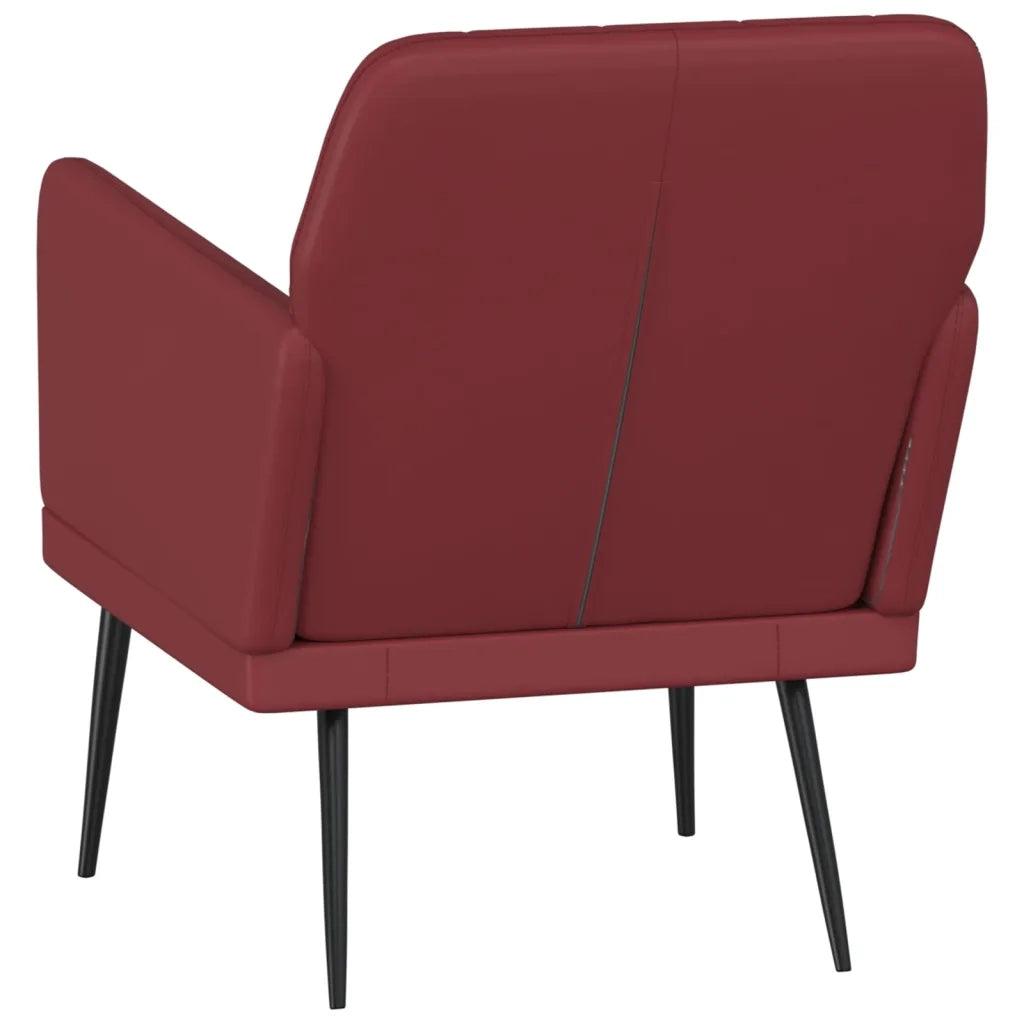 Poltrona Rosso Vino 61x78x80 cm Similpelle cod mxl 5632