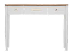 Console Fissa Matera 107x80x37 cm in Legno MDF e Ferro Bianco/Marrone