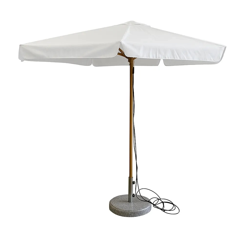 Tempo Style - Ombrellone per esterni Vomero con telo bianco e palo bianco lucido 3 x 3 m