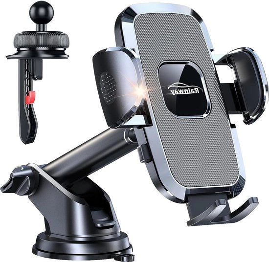 Supporto per telefono per auto con regolazione 360 gradi - forcella di sostegno per cruscotto con illuminazione - accessori per auto