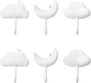 Decorazioni per muro con tema nuvole, 6 pezzi, maniglie, adesivo, per soggiorno, camera da letto, camera dei bambini