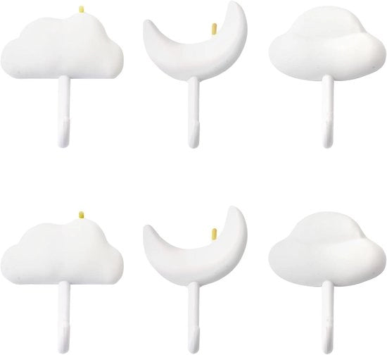 Decorazioni per muro con tema nuvole, 6 pezzi, maniglie, adesivo, per soggiorno, camera da letto, camera dei bambini