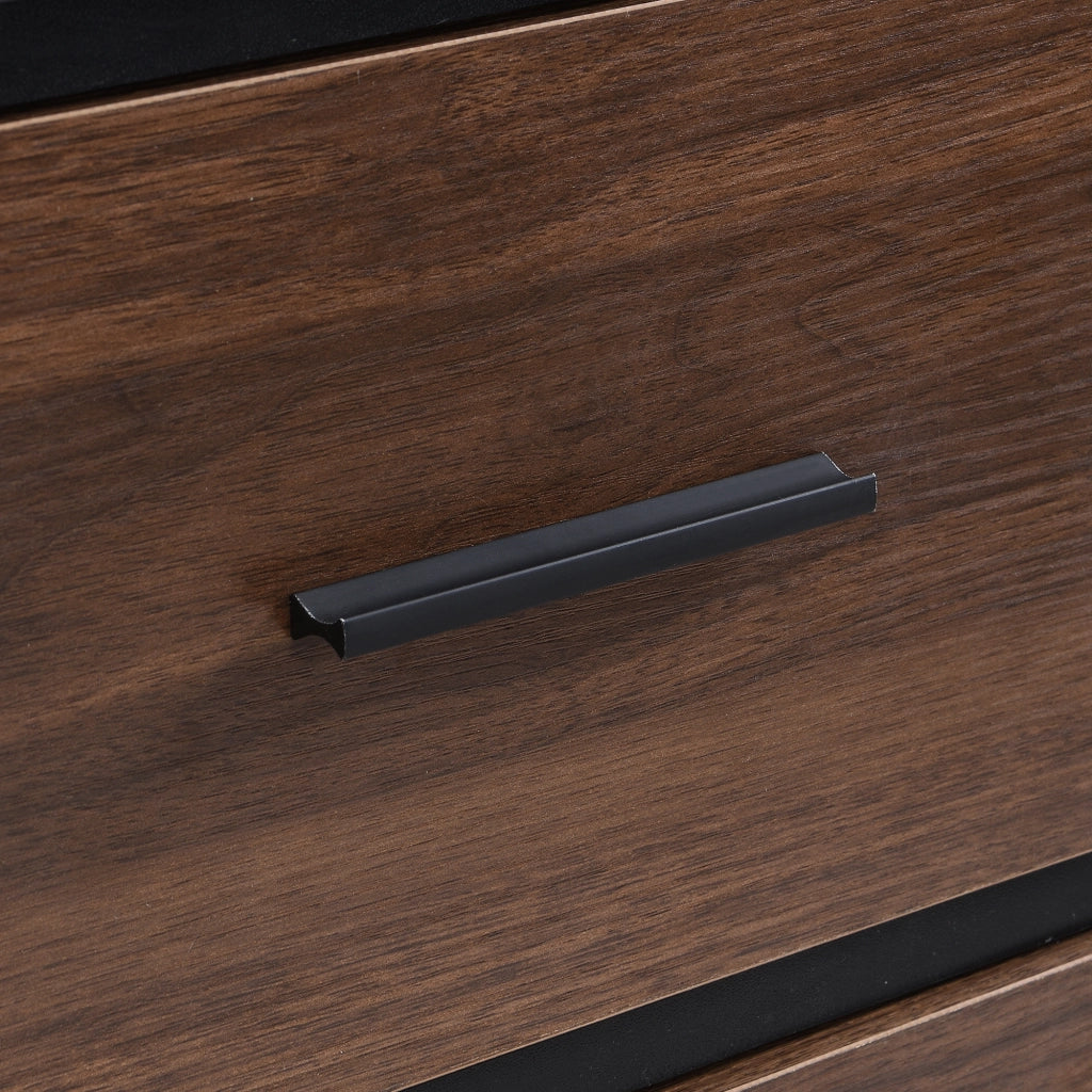 Scrivania con guida soft close e supporto CPU - per ufficio e studio - 135.5x58x75 cm - in MDF - marrone scuro