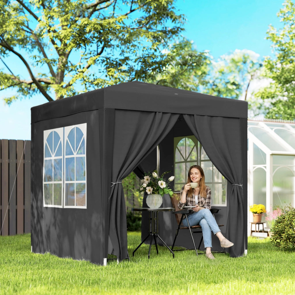 Tendone da giardino pieghevole regolabile in altezza protezione UV ¨C Zephmum ¨C 200x200x200 cm nero
