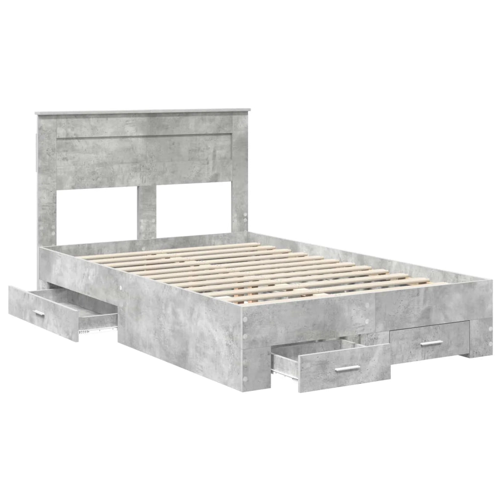 Struttura del letto con testiera Grigio cemento 120 x 190 cm