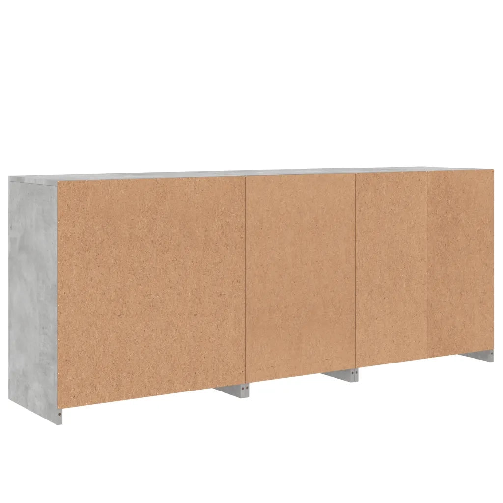 Credenza | Madia | Buffet da pranzo | Armadio da pranzo con Luci LED Grigio Cemento 181,5x37x67 cm