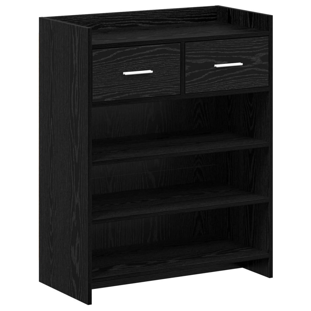 Mobile per scarpe con cassetto Rovere Nero 73,5 x 36 x 92 cm 8011324