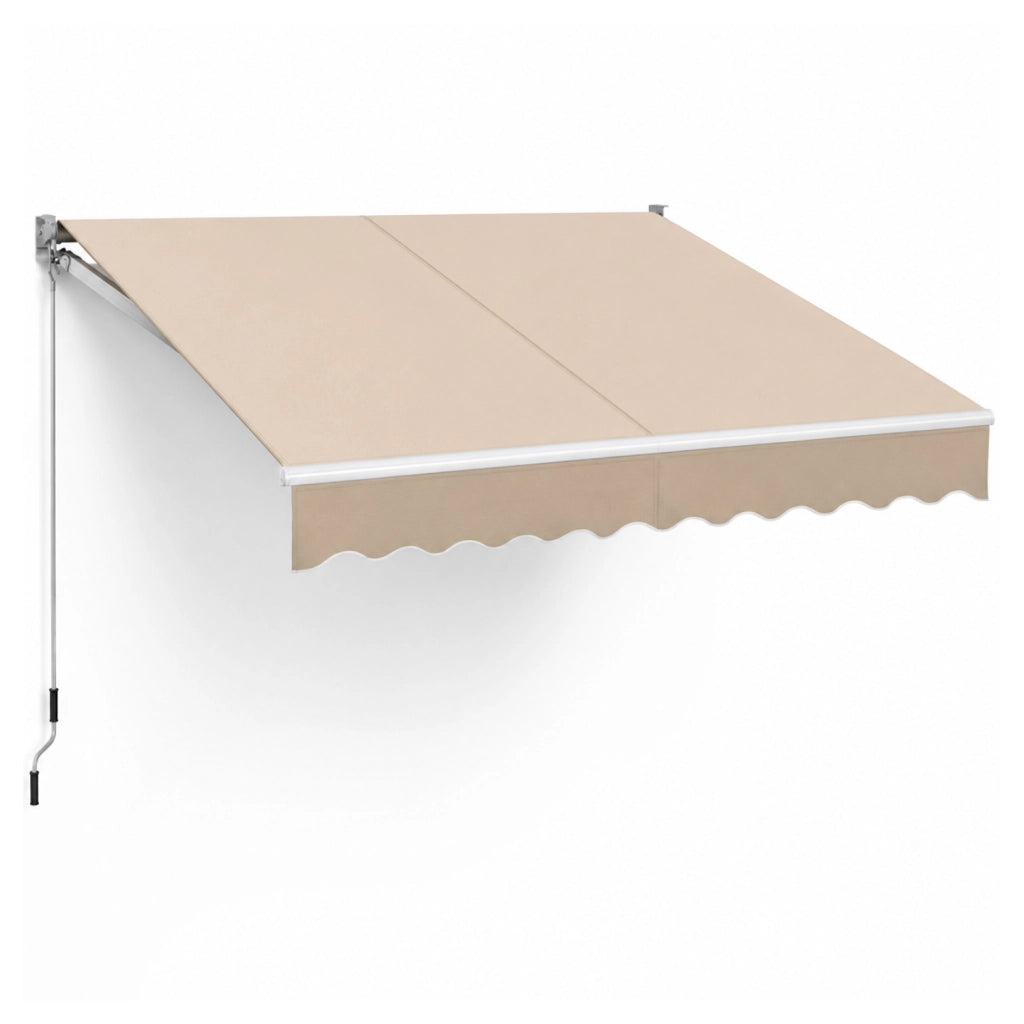 Tenda Da Sole Con Azionamento A Manovella E Inclinazione Regolabile Struttura In Alluminio Durevole Per Balcone Terrazza Veranda Giardino Design Moderno 250 x 200 Cm Beige