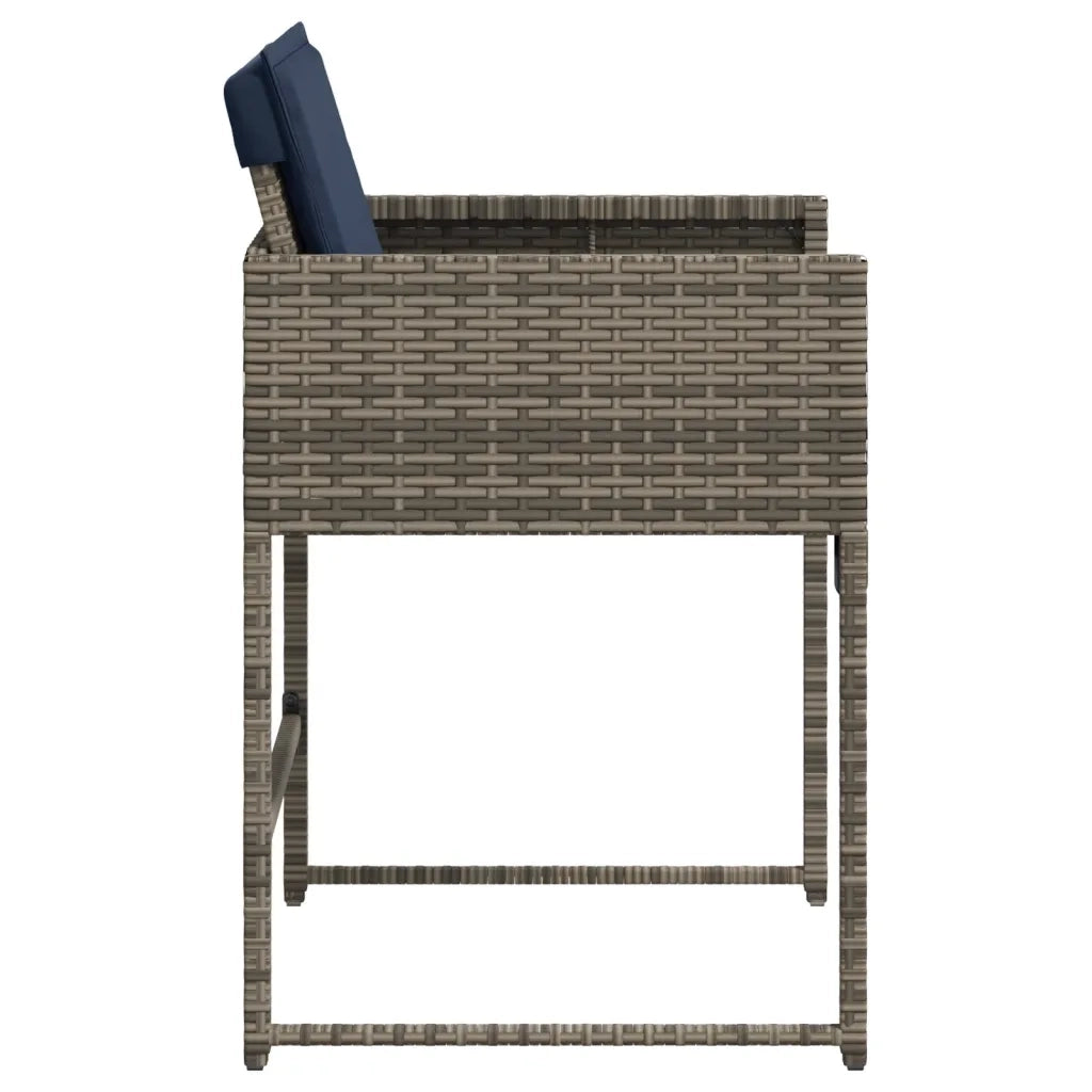 Sedie da Giardino con Cuscini 4 pz | Sedie da Esterno Grigio in Polyrattan