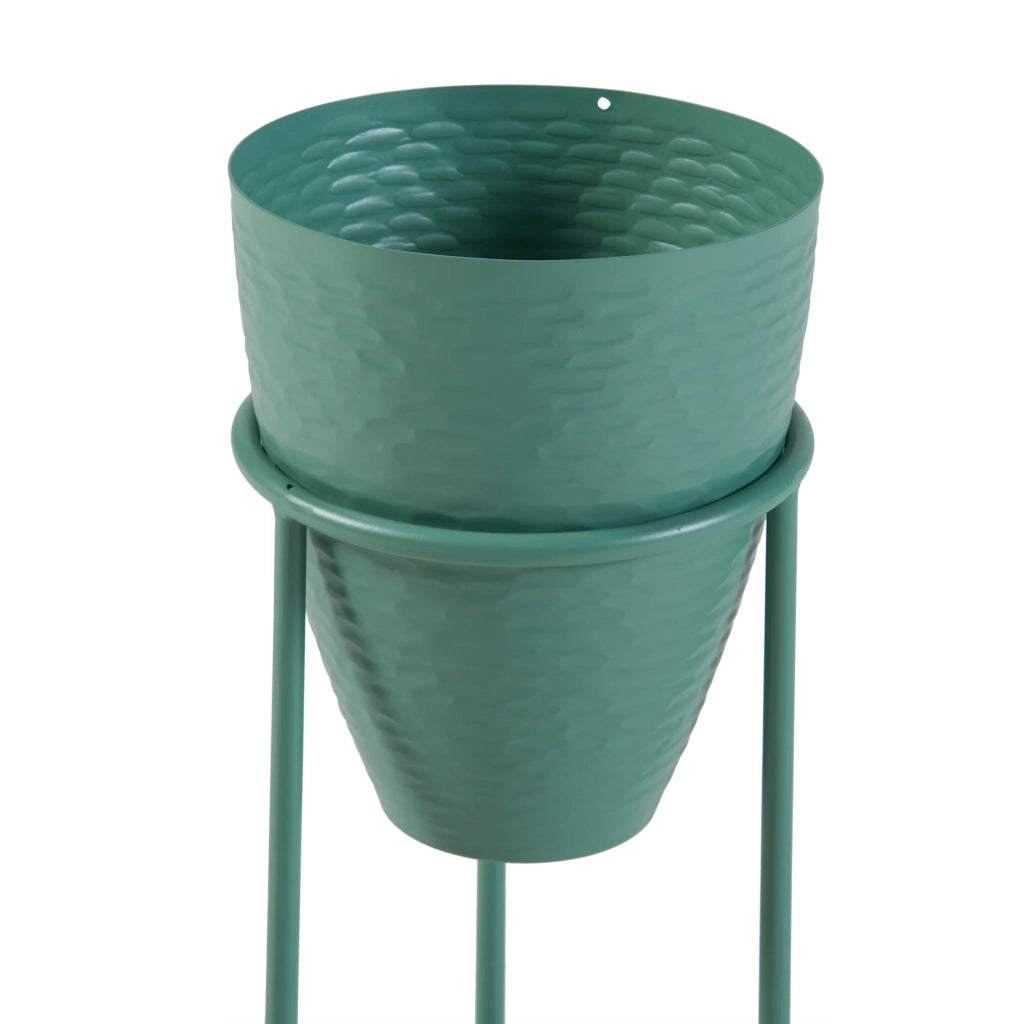 Portavasi da esterno 41 x 16 cm metallo verde 03_0010359