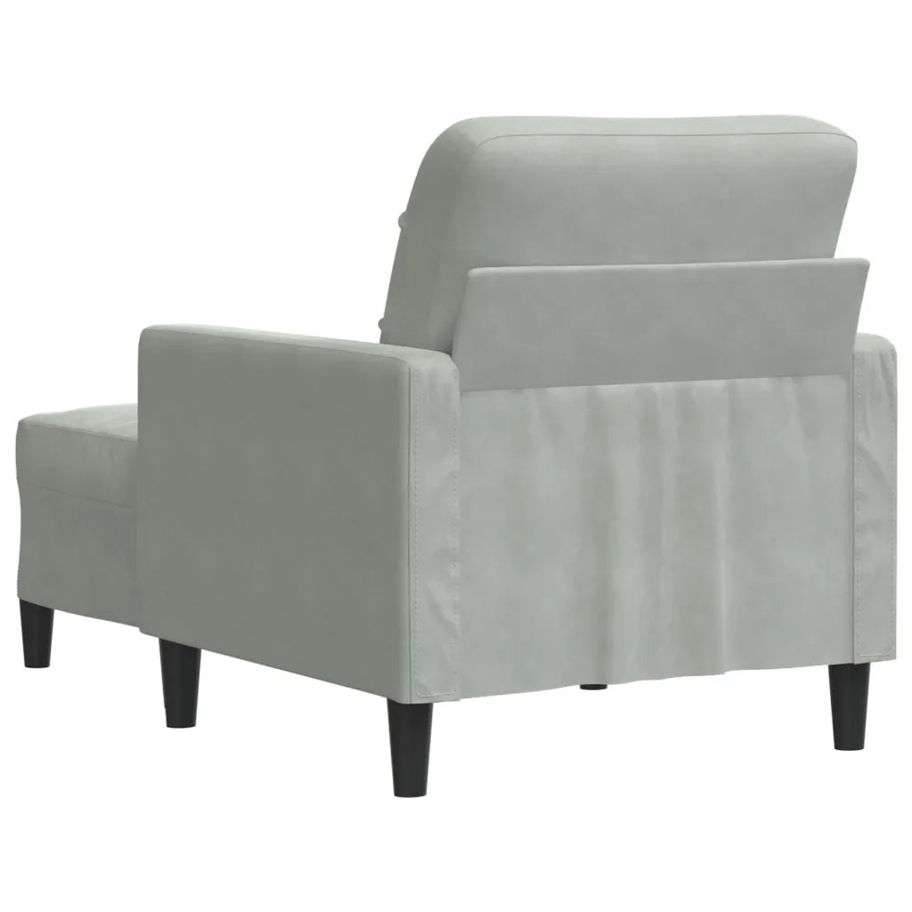 Poltrona | Sedia Relax con Poggiapiedi Grigio Chiaro 60 cm in Velluto