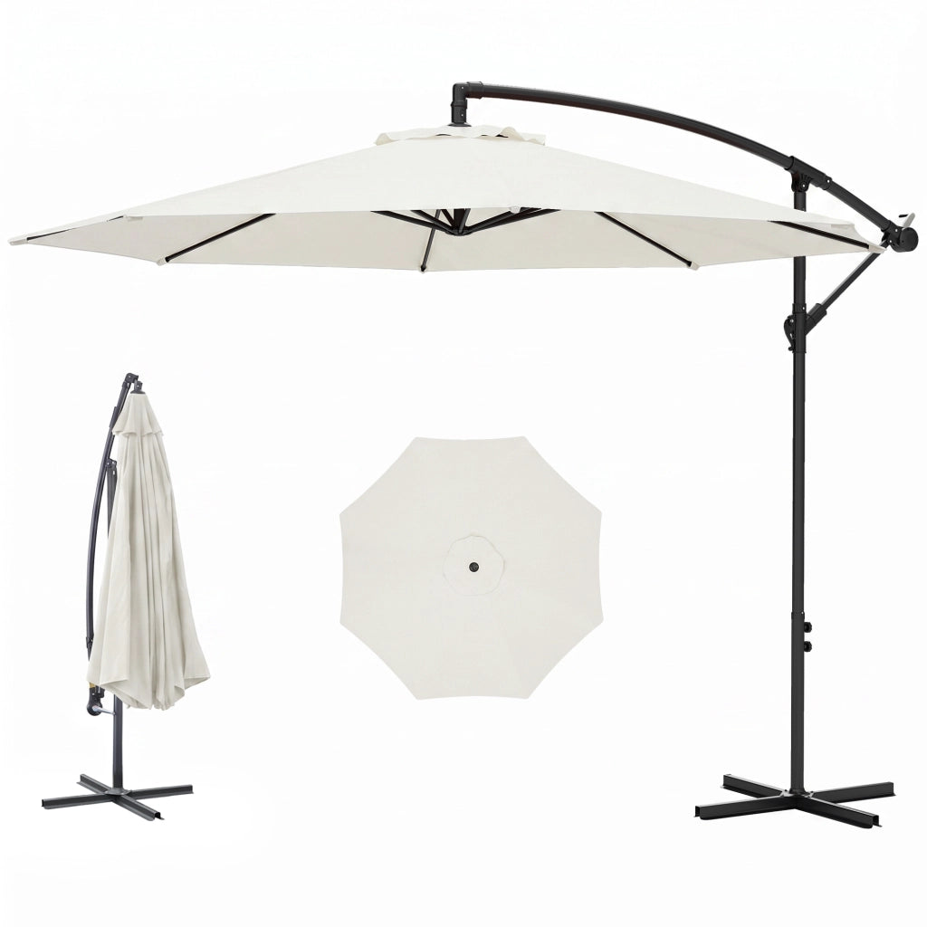 Ombrellone da Giardino ¨C zephmum ¨C Grigio Poliestere 300x300x250 cm
