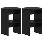 Mobile laterale | Tavolo laterale | Tavolino 2 pz Nero ?40 x 50 cm Legno ingegnerizzato