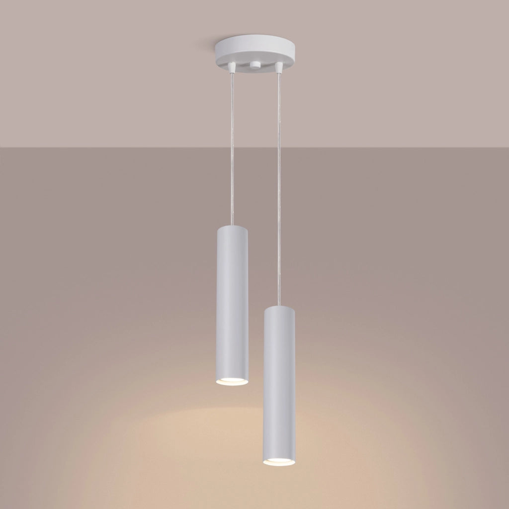 Lampada sospensione moderna bianca 2 tubi GU10 MODENO