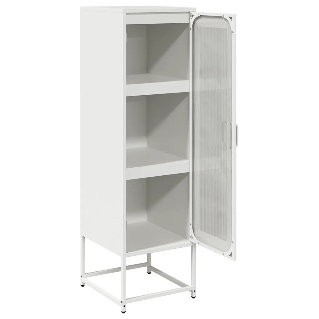 Credenza | Madia | Buffet da pranzo | Armadio da pranzo Bianca 36x39x123 cm Acciaio Laminato a Freddo