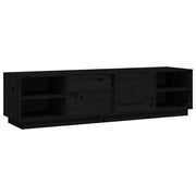 Mobile TV | Armadietto TV | Mobile Porta TV Nero 156x40x40 cm in Legno Massello di Pino