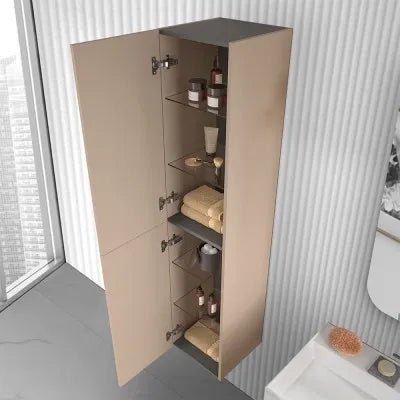 Colonna bagno sospesa 160 cm Melody cappuccino opaco con ante reversibili