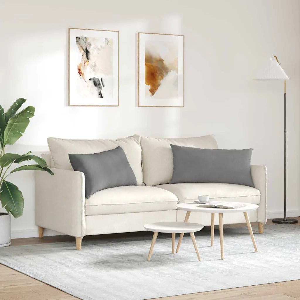 Cuscini da Divano 2 pcs Grigio scuro 80 x 40 cm Tessuto