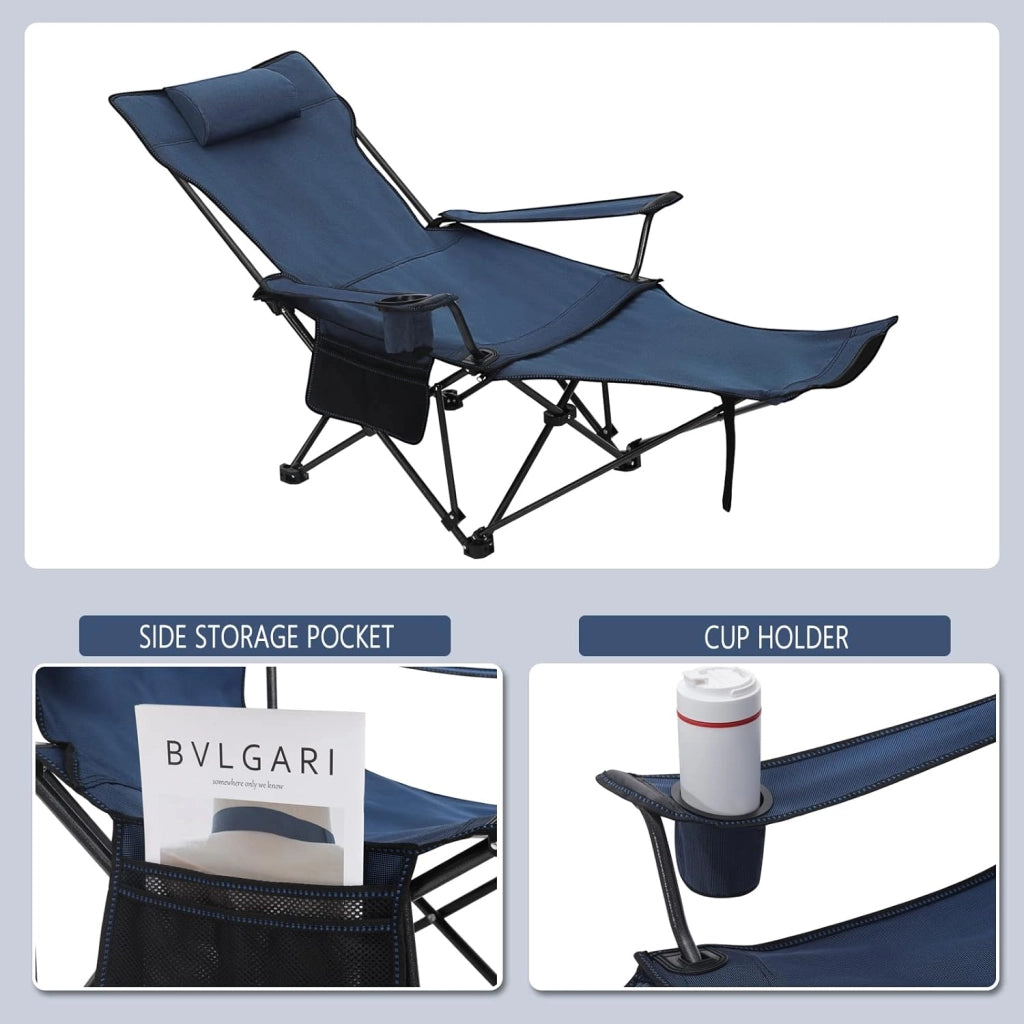 Set di 2 Sedie da Campeggio Sedie Pieghevoli Portatile Leggero, Sedia Pieghevole per esterni per Giardino, Pesca, Picnic, Blu