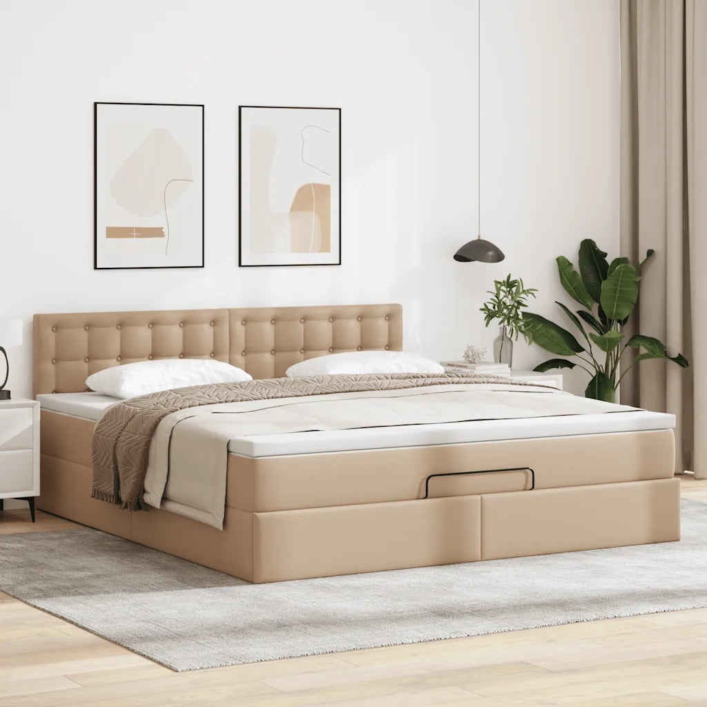 Struttura Letto Pouf con Materasso 140x200 cm Similpelle 3311312