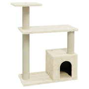 Tiragraffi per gatti torre per arrampicata giocattolo piattaforma per arrampicata con tiragraffi in sisal 70 cm crema 02_0022519