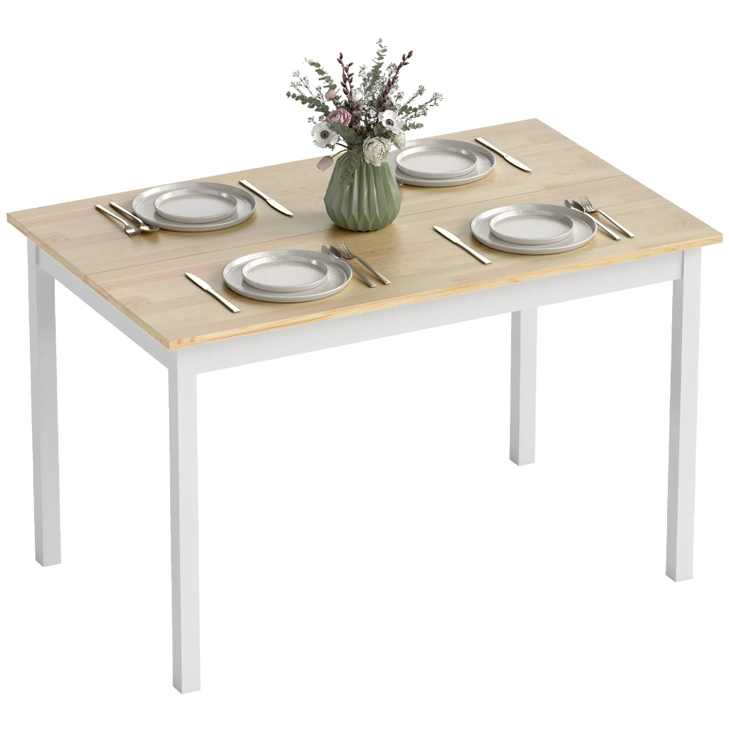 Tavolo da pranzo allungabile in legno massello ¨C Xylo ¨C 4 persone 120 cm naturale e bianco