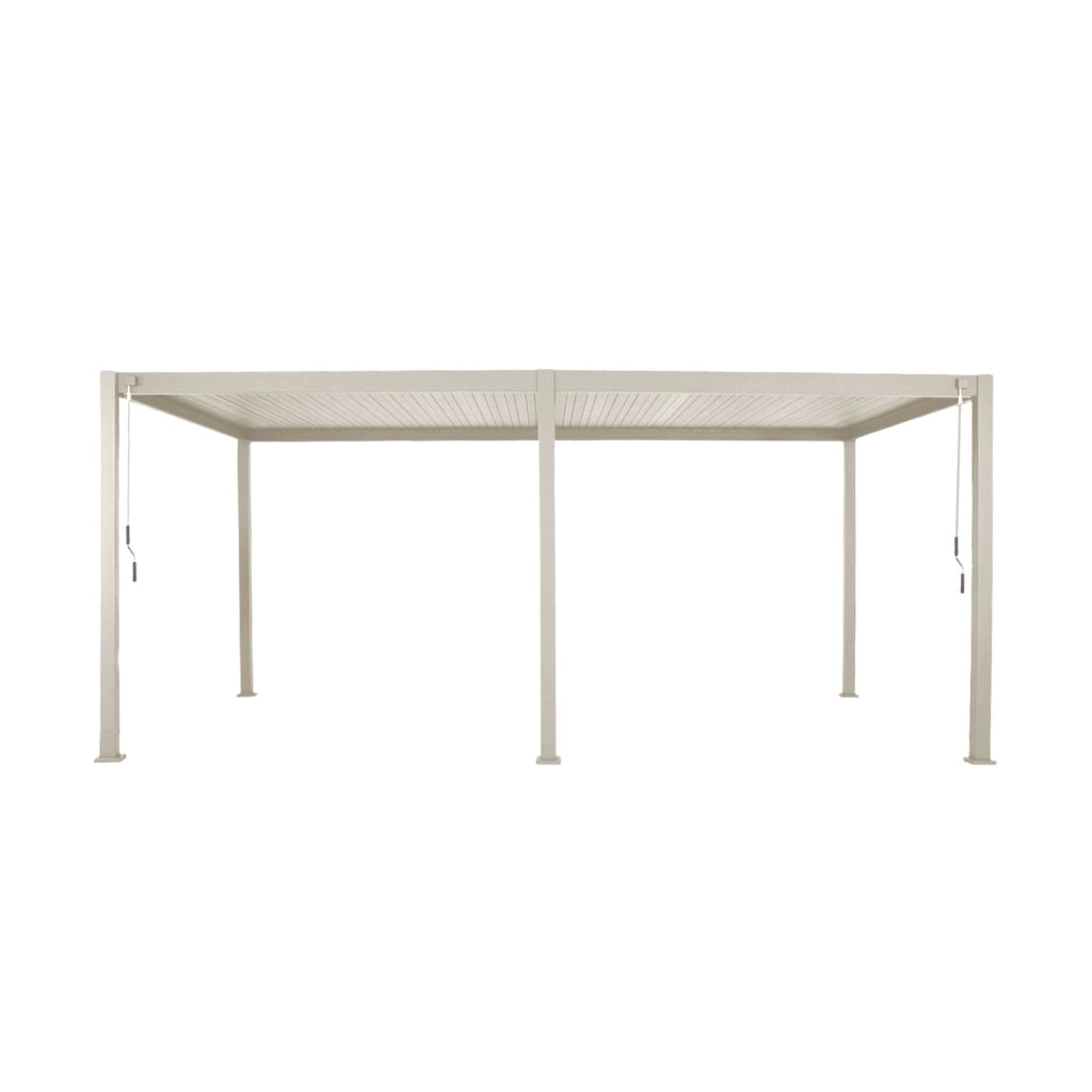 Pergola bioclimatica 3x6m in alluminio, lamelle orientabili, beige