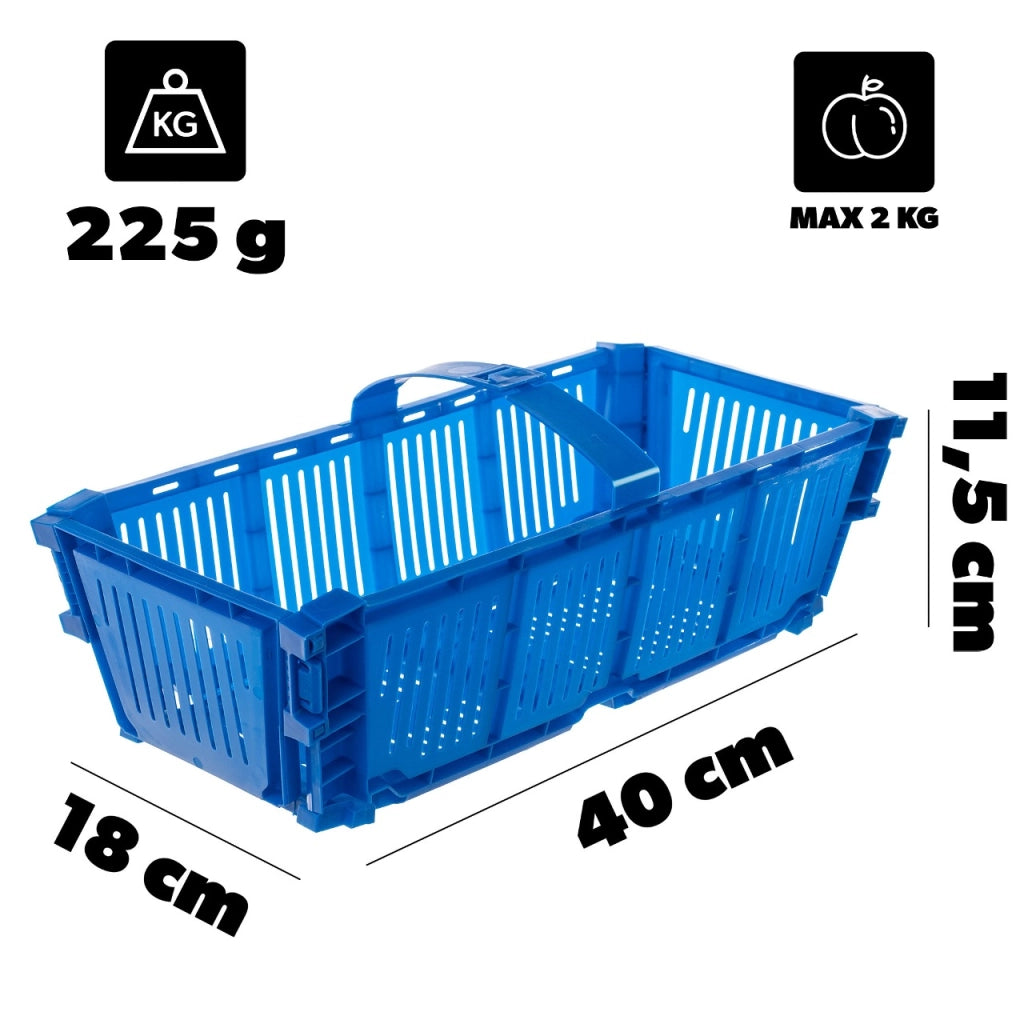 Cesto pieghevole KADAX per frutta e fragole, in plastica, 2 kg