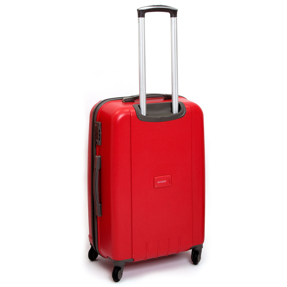 Trolley Valigia Media Rigida in Polipropilene 4 Ruote TSA Ravizzoni Iron Rosso