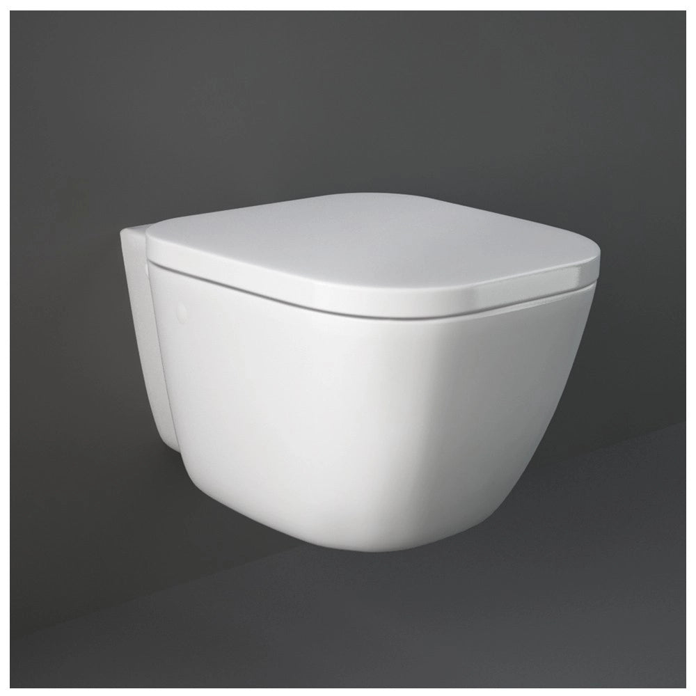 Vaso sospeso Rak serie One in ceramica lucida e scarico a parete