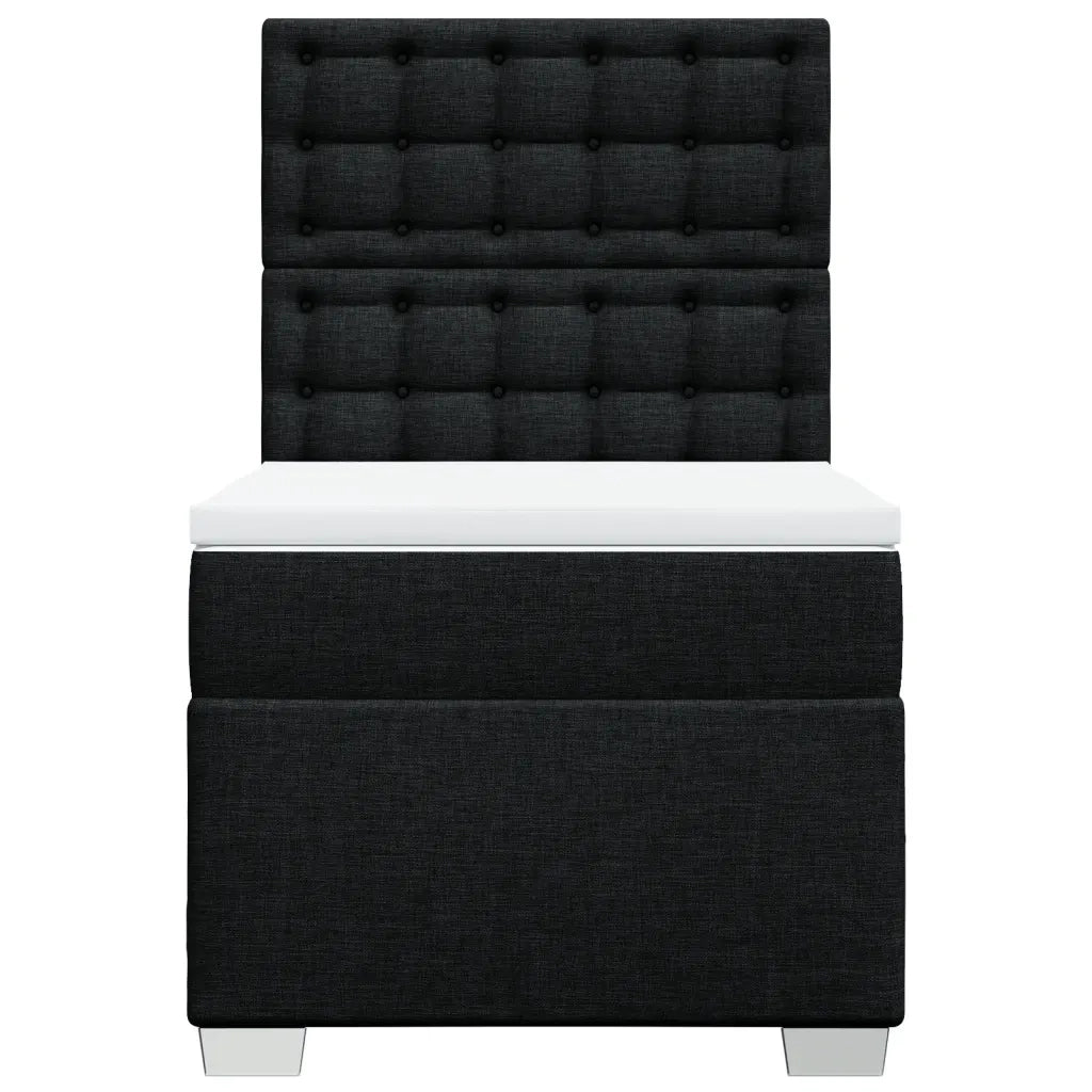 Giroletto a Molle con Materasso Nero 90x200 cm in Tessuto 3292687