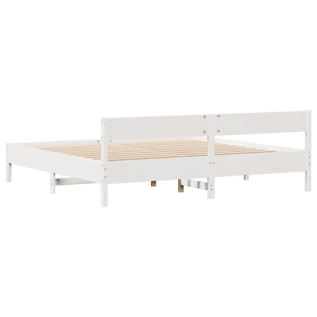 Letto senza Materasso-Struttura Letto Bianco 180x200 cm Legno Massello di Pino 386316