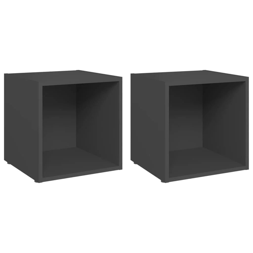 Mobile TV multimediale mensola TV credenza mobile TV sala da pranzo soggiorno camera da letto 2 pezzi 37 x 35 x 37 cm legno ingegnerizzato grigio 02_0028537