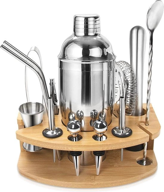 Set di Shaker per Cocktail da Bar in Casa - 14 pezzi Kit di Cocktail in Acciaio Inossidabile