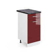 Mobiletto base per cucina R-Line Rosso lucido/Bianco 40 cm, PL Antracite Vicco