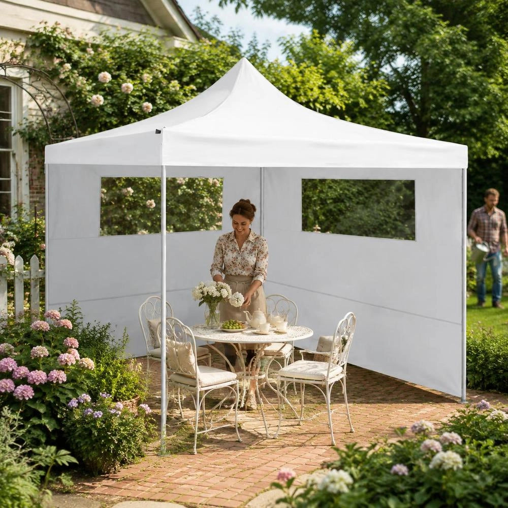 Pavilion Side Wall With Windows 6x2 M White